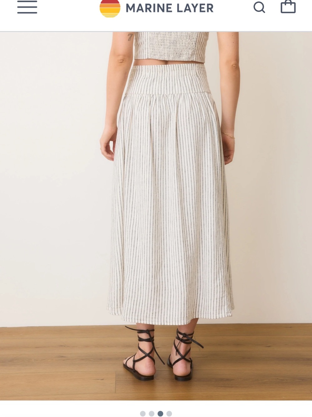Marine Layer Jade Button Through Skirt - Picture 2 of 12